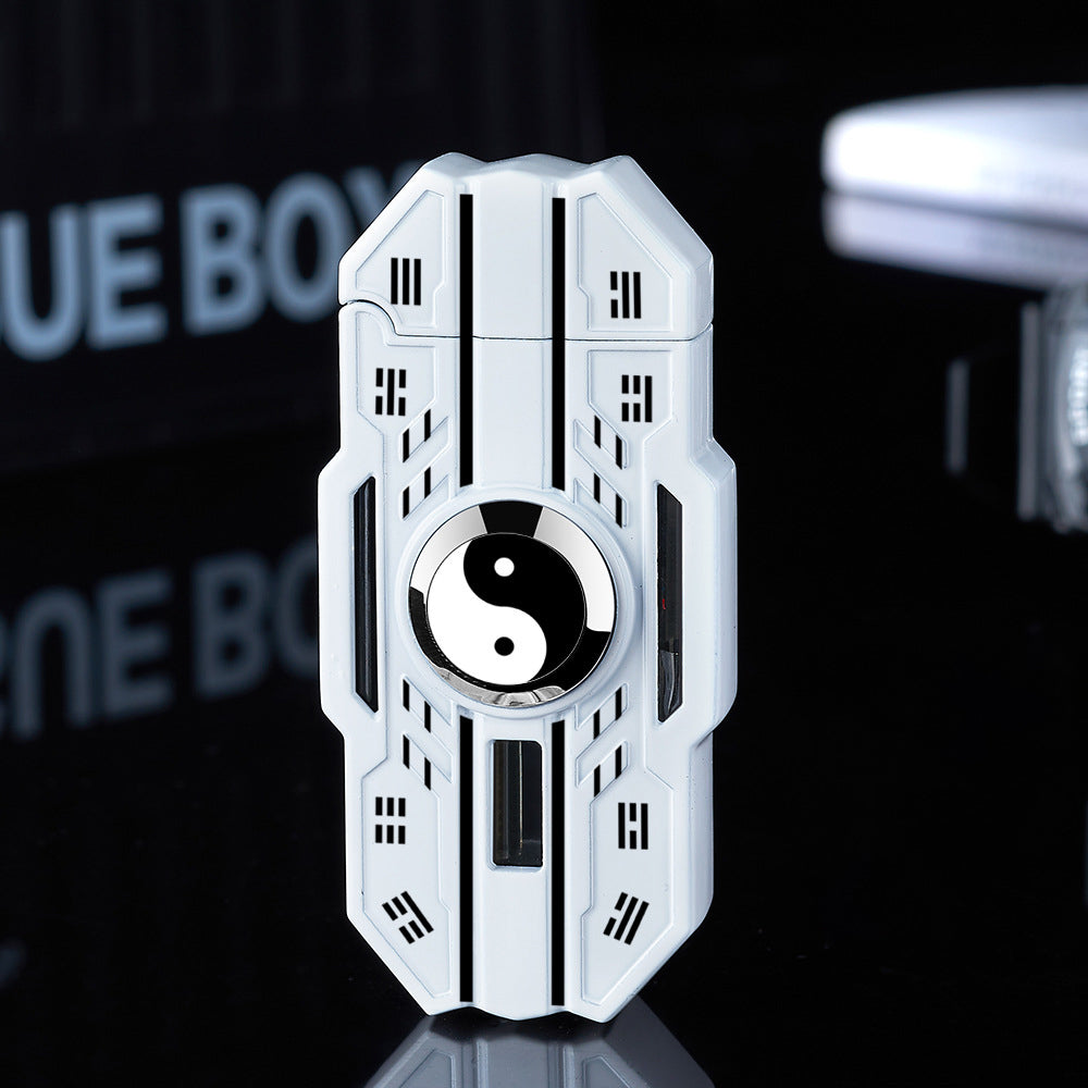 Mecha rotatable light-up windproof red flame fingertip decompression gyro lighter