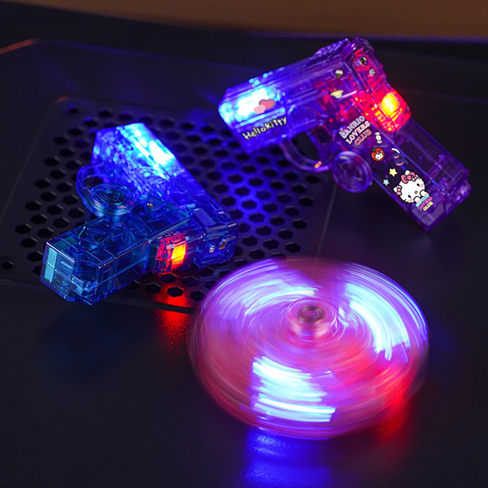 GG01 Glowing Transparent Gyro Finger Lighter Folding Spinning Decompression