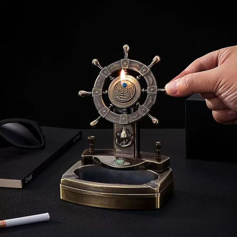 Ghost Head Ashtray with Lighter