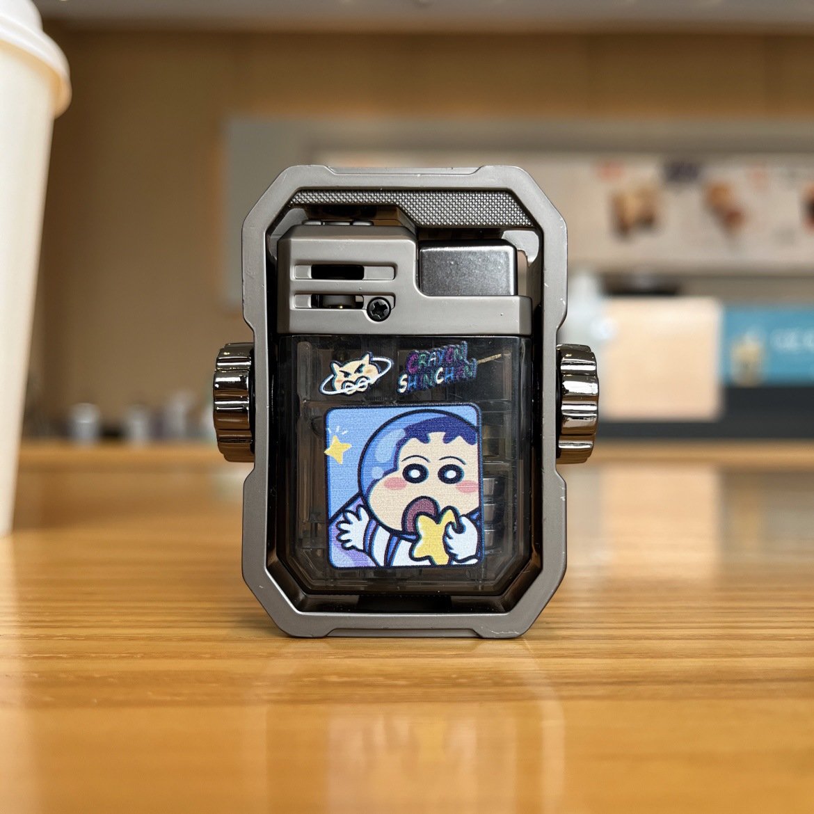 Cute cartoon decompression lighter windproof with flash (Free shipping)