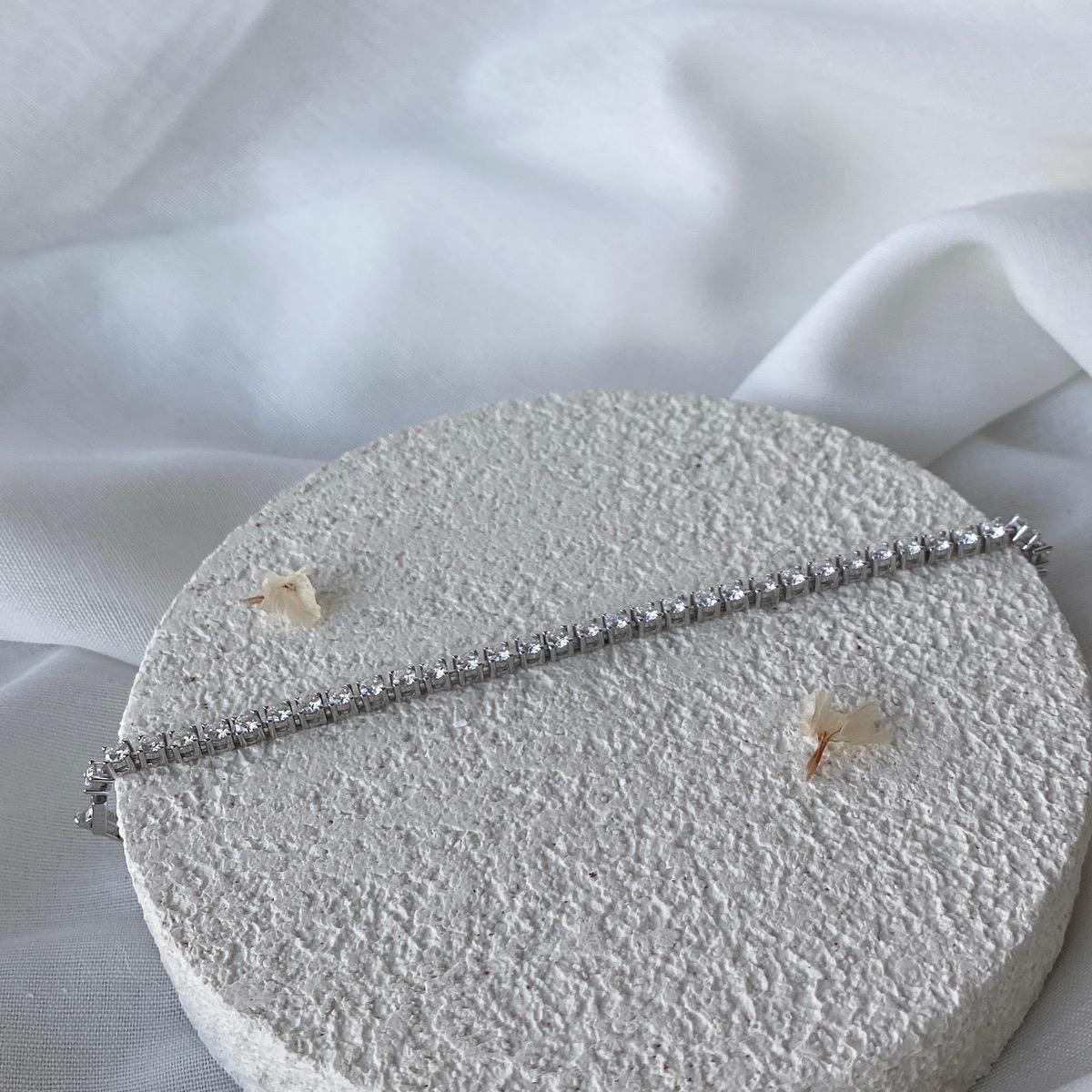 Ashy 3MM Full Moissanite Tennis Bracelet AU750