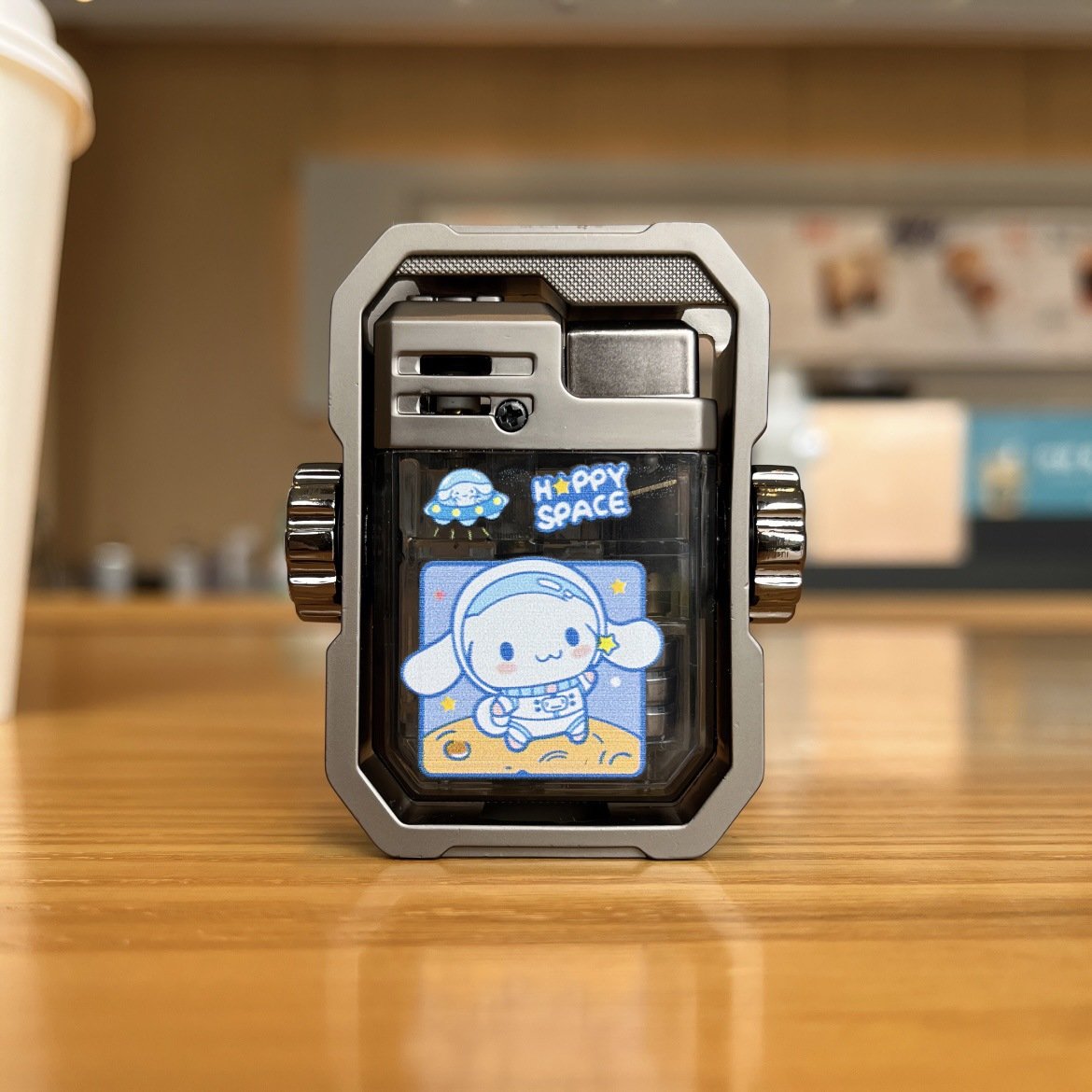 Cute cartoon decompression lighter windproof with flash (Free shipping)