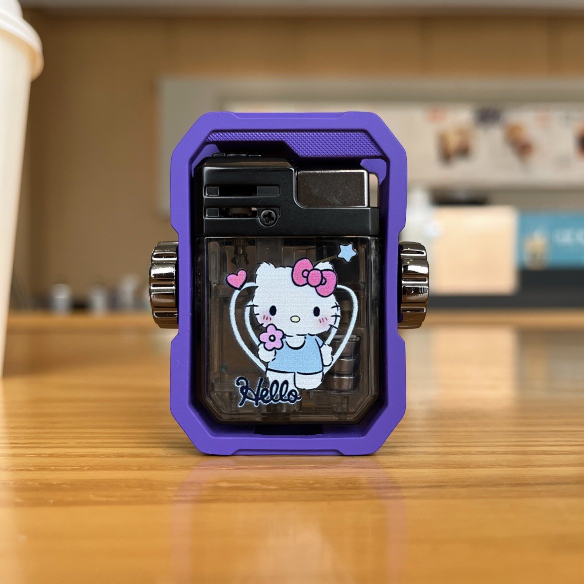 Cute cartoon decompression lighter windproof with flash (Free shipping)