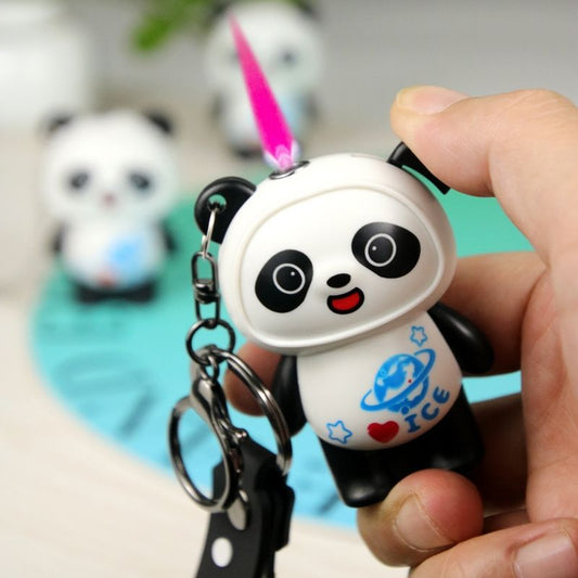 Panda figure lighter with pink flame