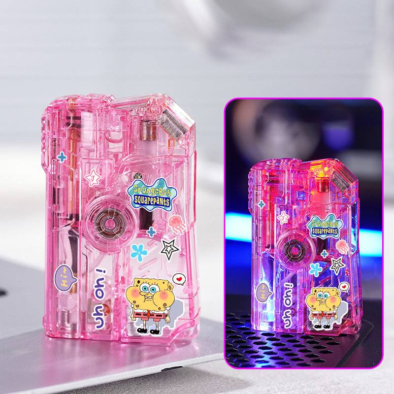 GG01 Glowing Transparent Gyro Finger Lighter Folding Spinning Decompression