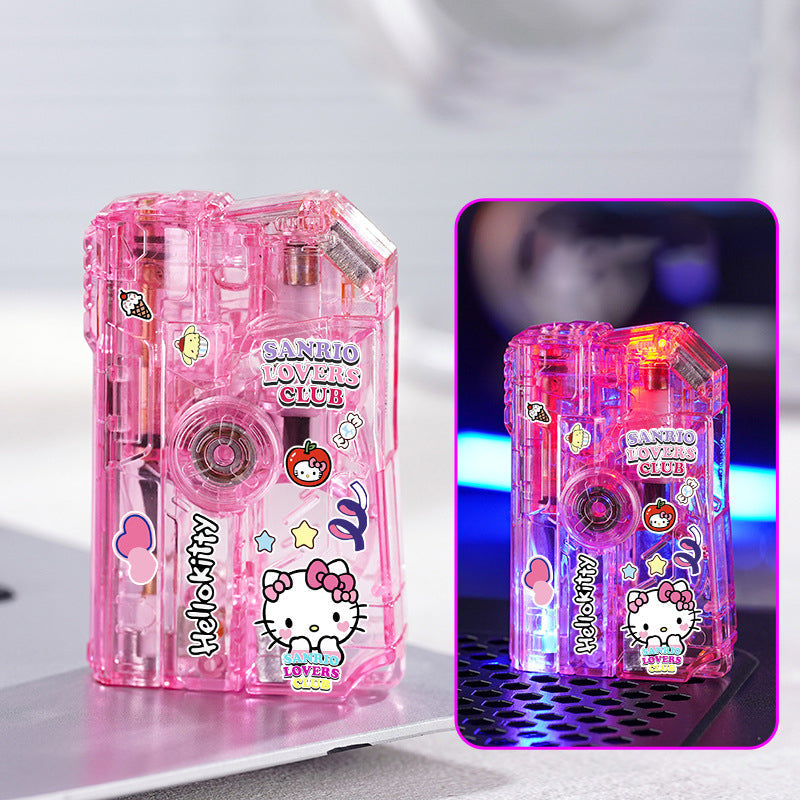 GG01 Glowing Transparent Gyro Finger Lighter Folding Spinning Decompression