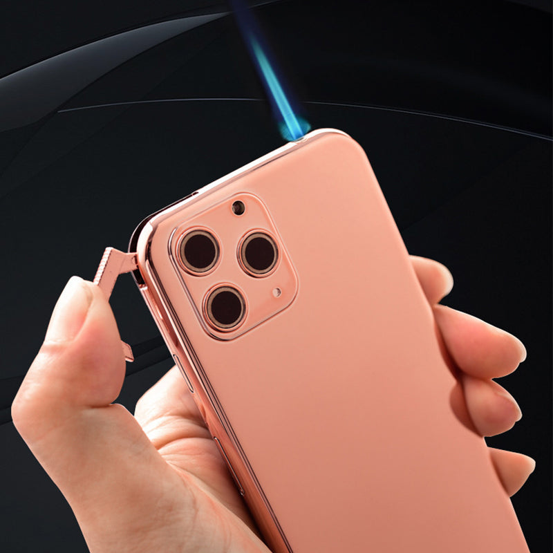 Lighter cell phone model 1:1 inflatable windproof blue flame