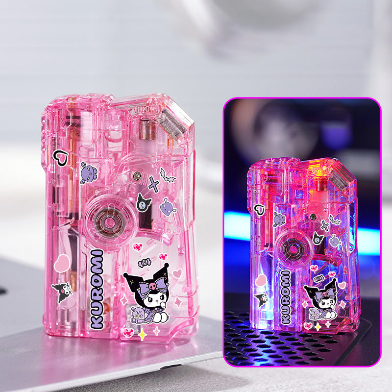 GG01 Glowing Transparent Gyro Finger Lighter Folding Spinning Decompression