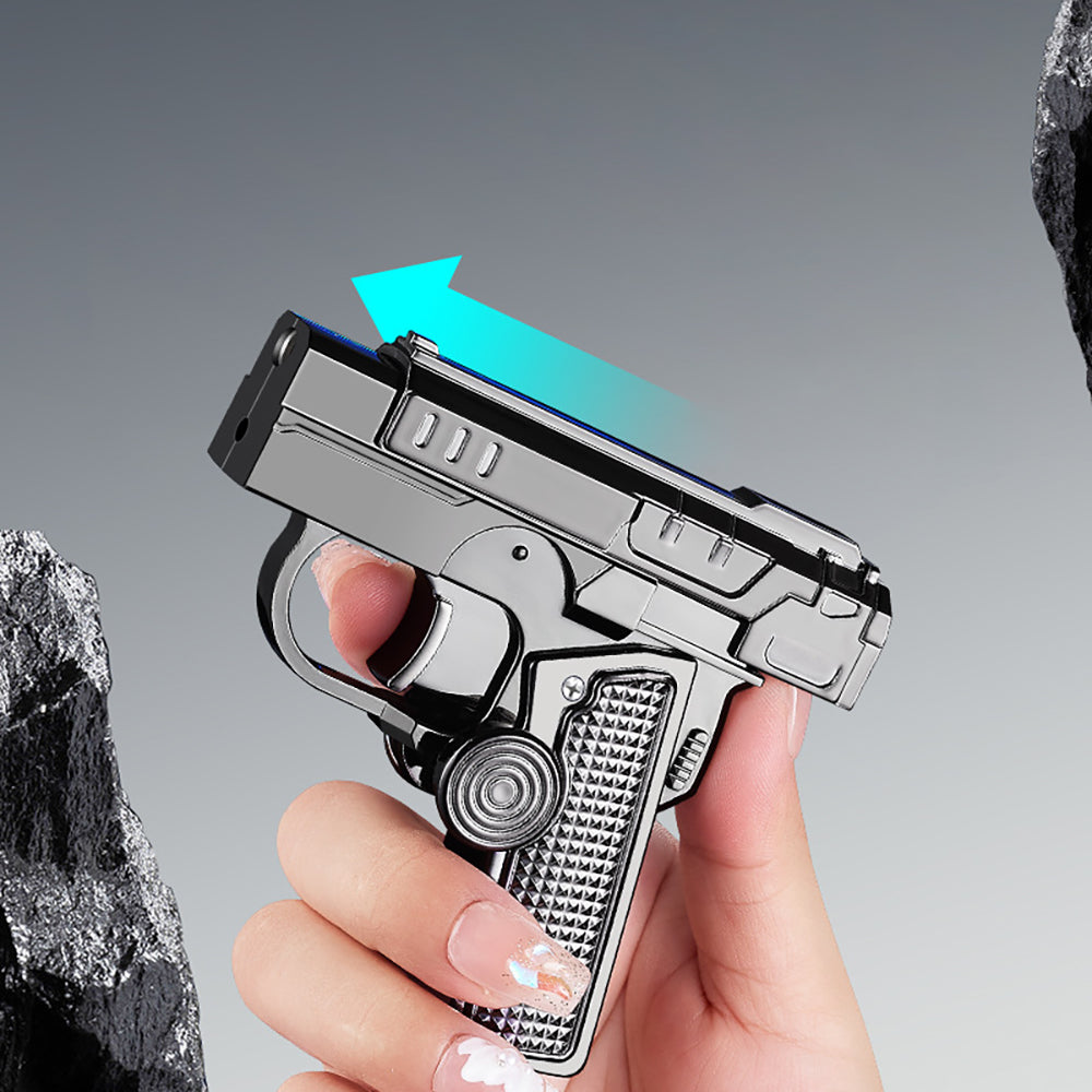 Folding Fingertip Gyro Windproof Inflatable Laser Lighter