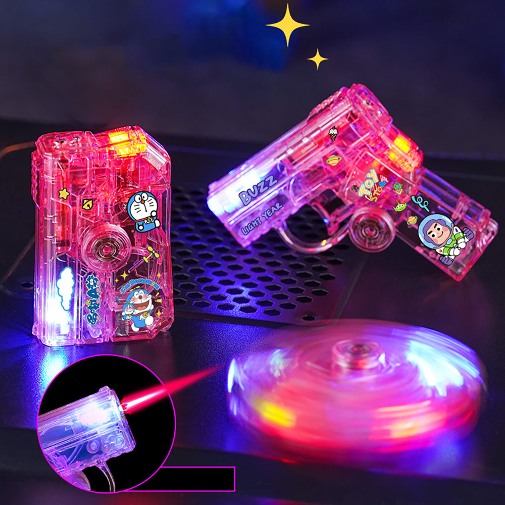 GG01 Glowing Transparent Gyro Finger Lighter Folding Spinning Decompression