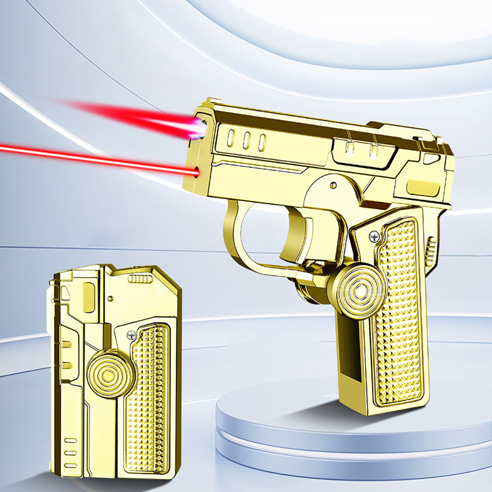 Folding Fingertip Gyro Windproof Inflatable Laser Lighter