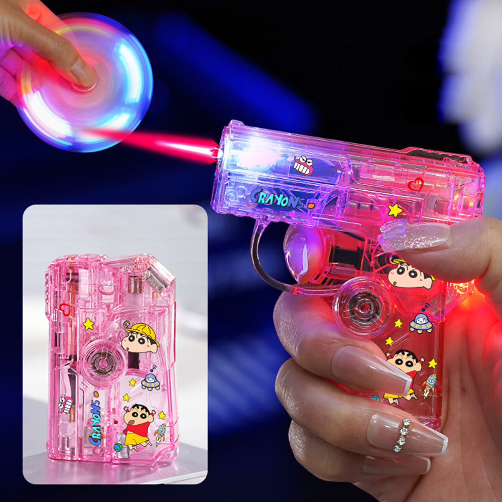 GG01 Glowing Transparent Gyro Finger Lighter Folding Spinning Decompression