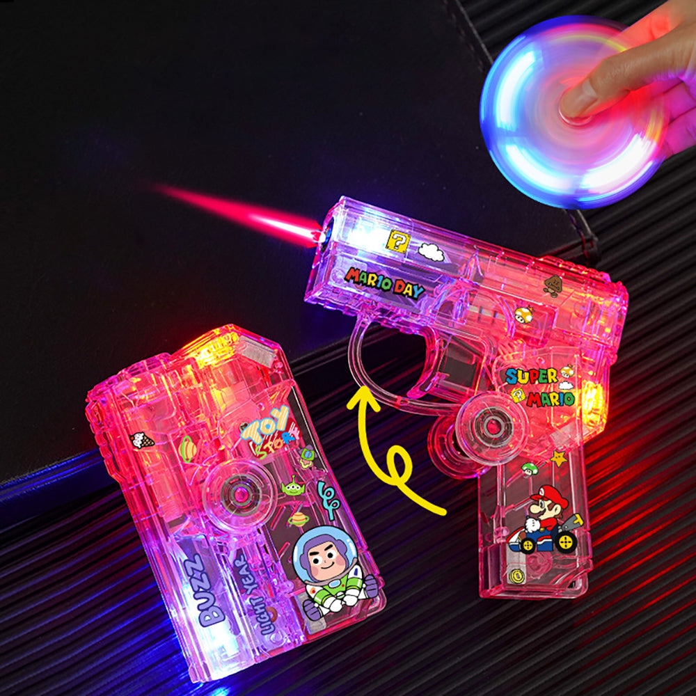 GG01 Glowing Transparent Gyro Finger Lighter Folding Spinning Decompression