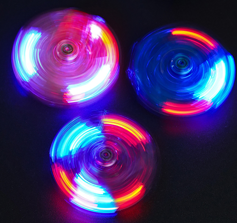 GG01 Glowing Transparent Gyro Finger Lighter Folding Spinning Decompression