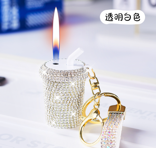 Diamond Milk Tea Cup Inflatable Lighter