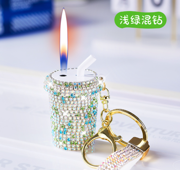 Diamond Milk Tea Cup Inflatable Lighter