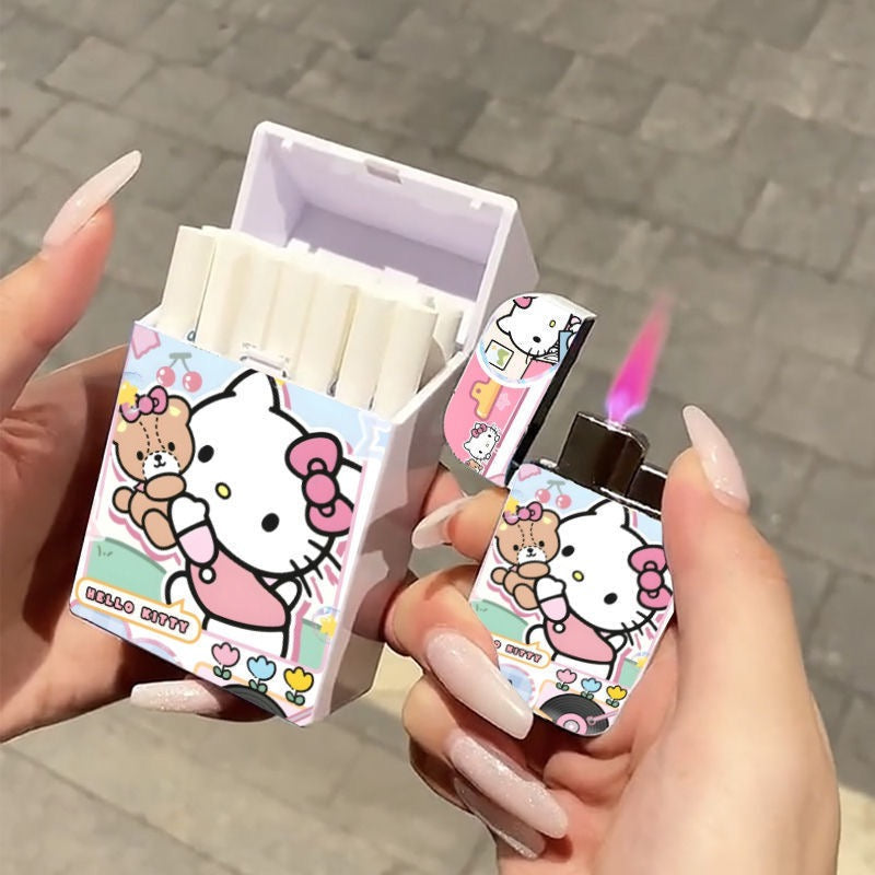 Sanrio inflatable lighter cute cigarette box combination