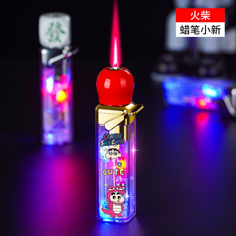 Dice-shaped, glow-in-the-dark, windproof, inflatable, and stylish rotating lighter