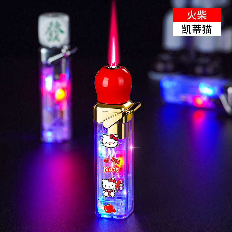 Dice-shaped, glow-in-the-dark, windproof, inflatable, and stylish rotating lighter