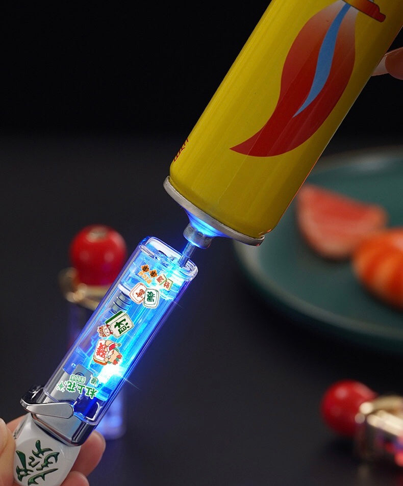 Dice-shaped, glow-in-the-dark, windproof, inflatable, and stylish rotating lighter