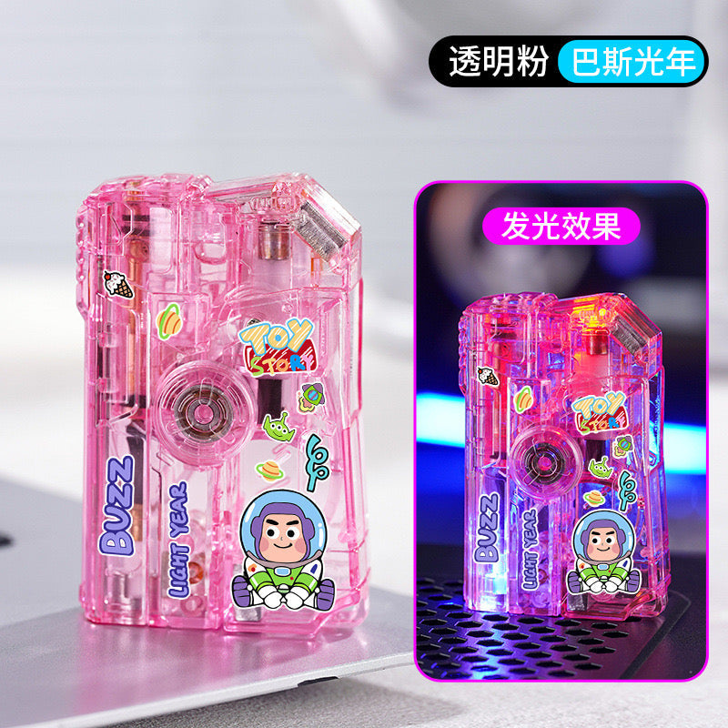 Pink transparent folding toy gun windproof lighter