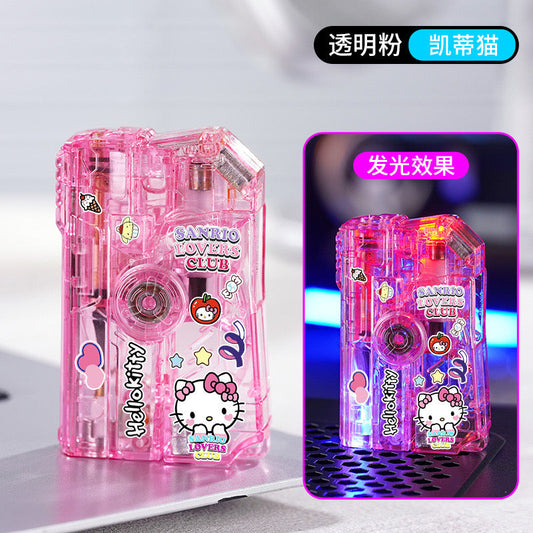 Pink transparent folding toy gun windproof lighter