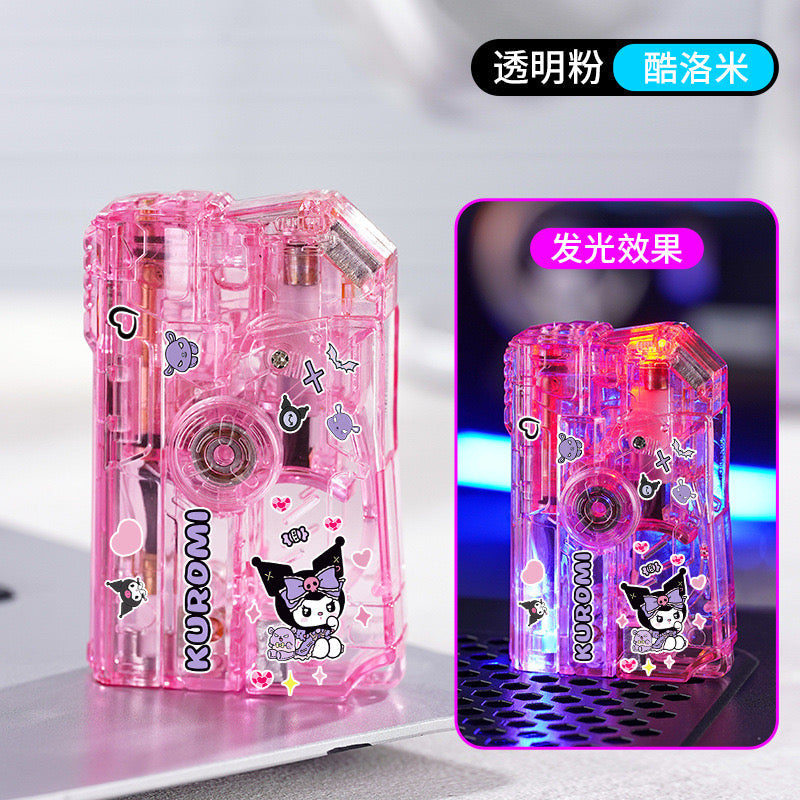 Pink transparent folding toy gun windproof lighter