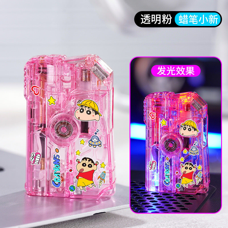 Pink transparent folding toy gun windproof lighter
