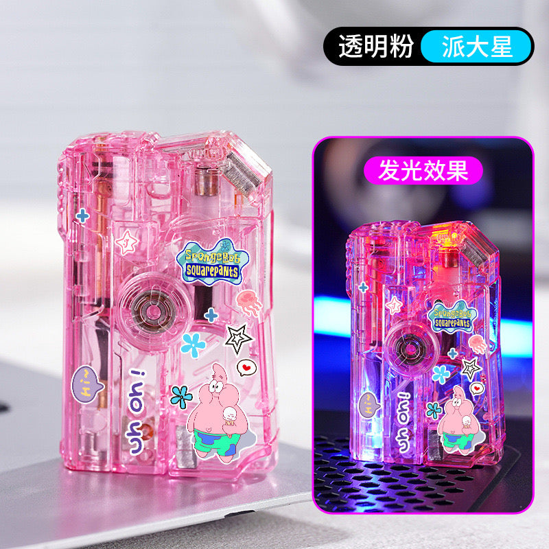 Pink transparent folding toy gun windproof lighter