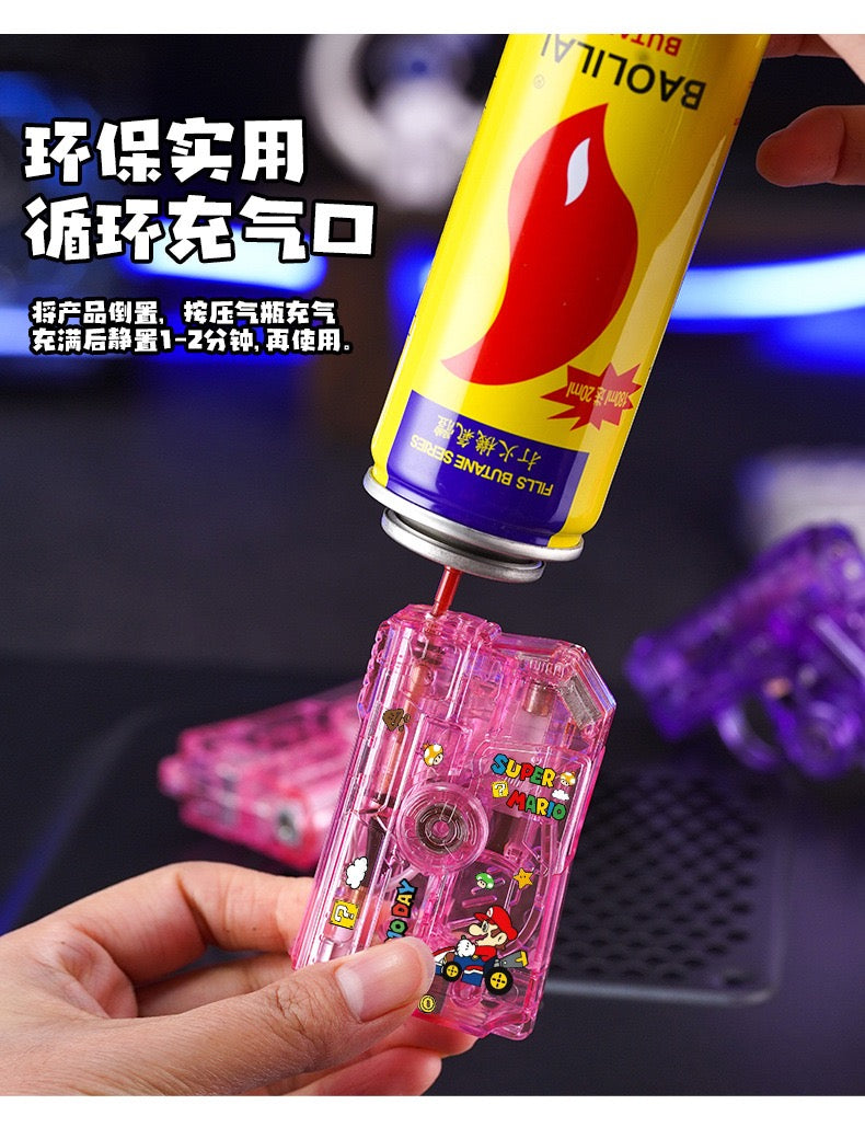 Pink transparent folding toy gun windproof lighter