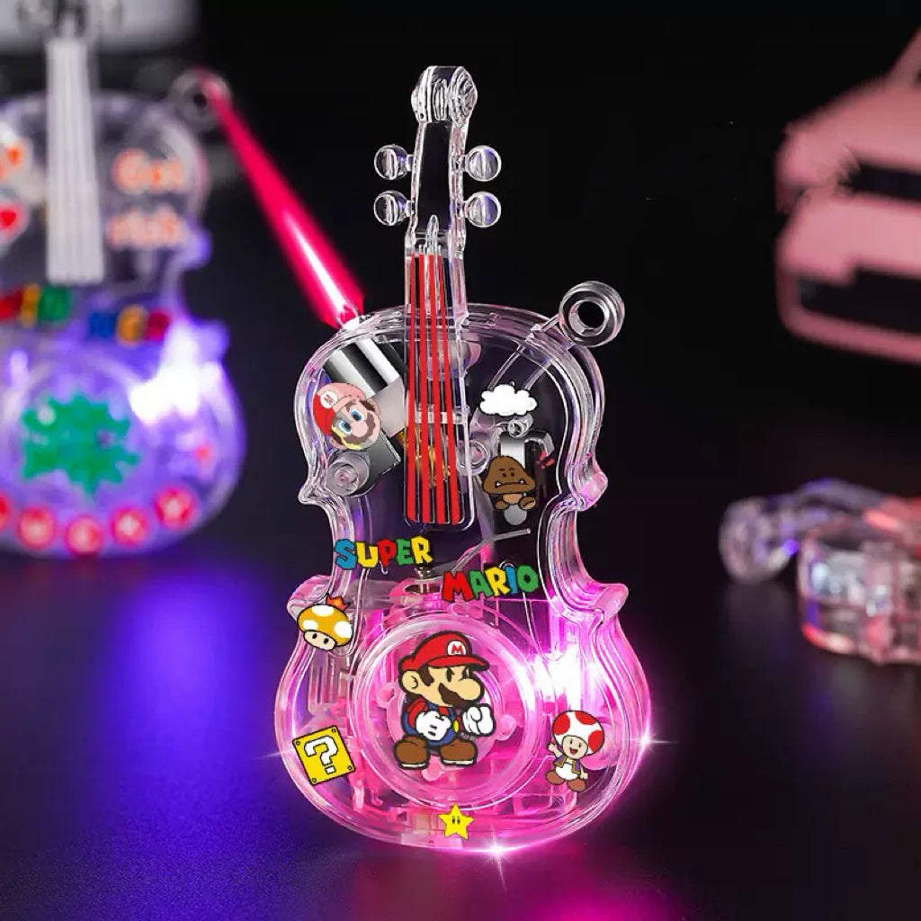 Luminous guitar rotating lighter