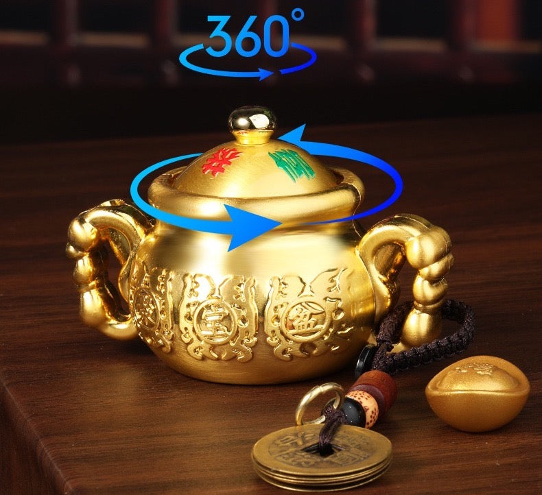 Cornucopia rotating windproof inflatable lighter metal material