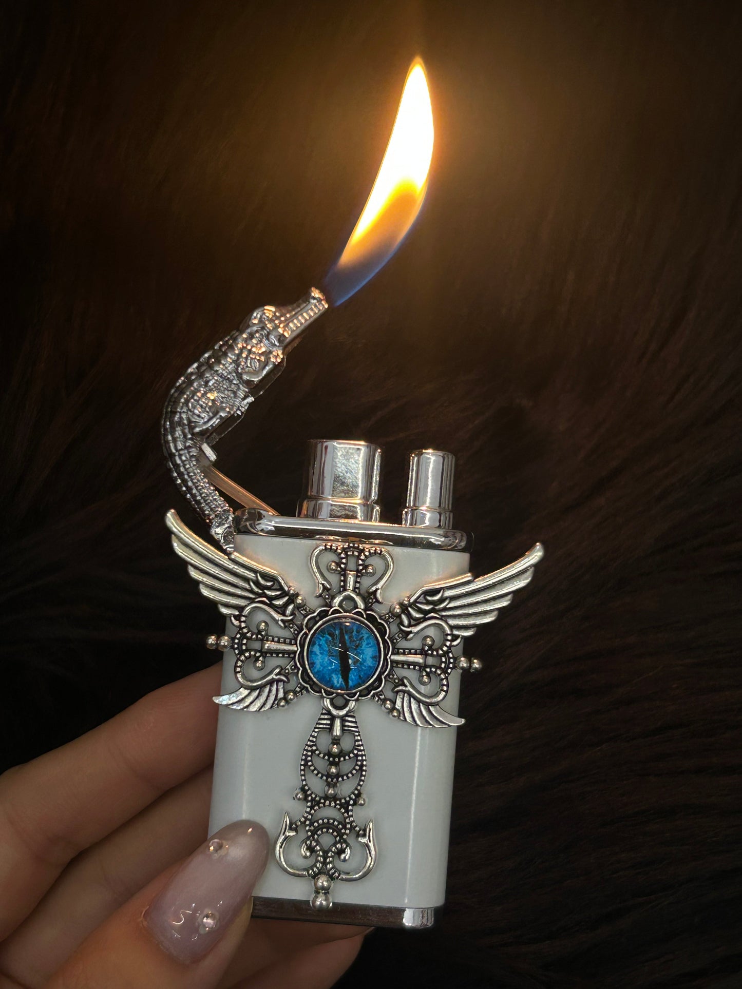 Handmade Angel Wings Double Fire Refillable Lighter