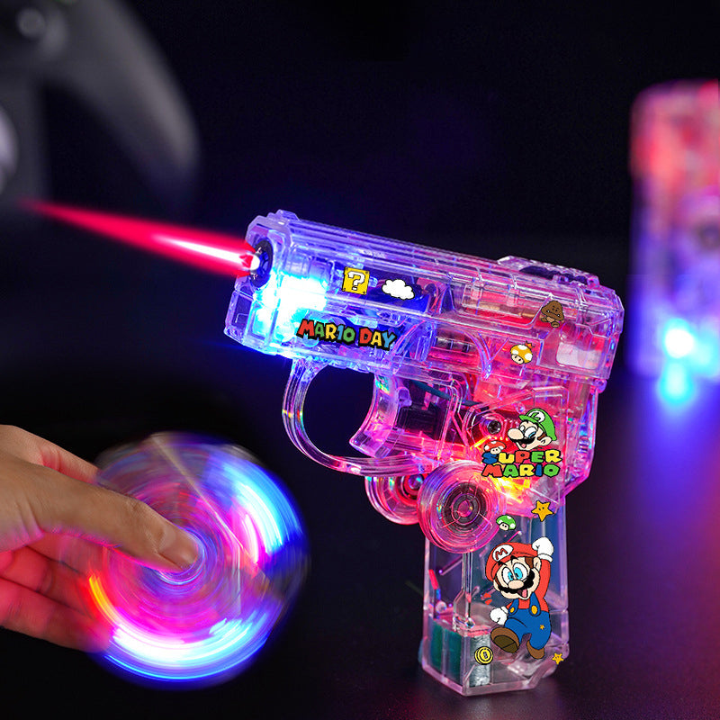 Cartoon luminous translucent folding rotary decompression lighter windproof